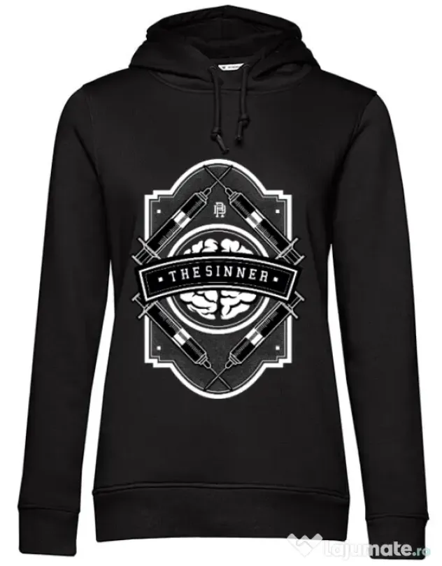 Hoodie dama cu gluga The Sinner Negru