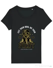 Tricou STANLEY STELLA dama Let Your Soul Be Your Pilot Negru