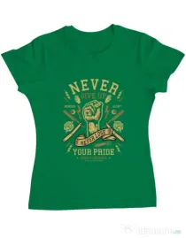 Tricou ADLER dama Never Give Up Verde mediu