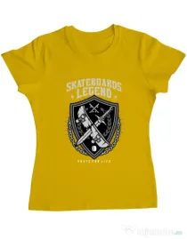 Tricou ADLER dama Skateboards Legend Galben