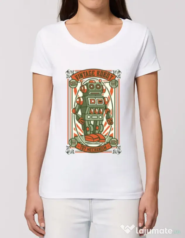 Tricou STANLEY STELLA dama Vintage Robot Alb