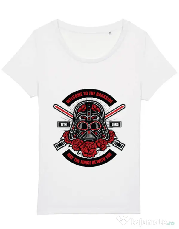 Tricou STANLEY STELLA dama Darth Vader Sugar Skull Alb