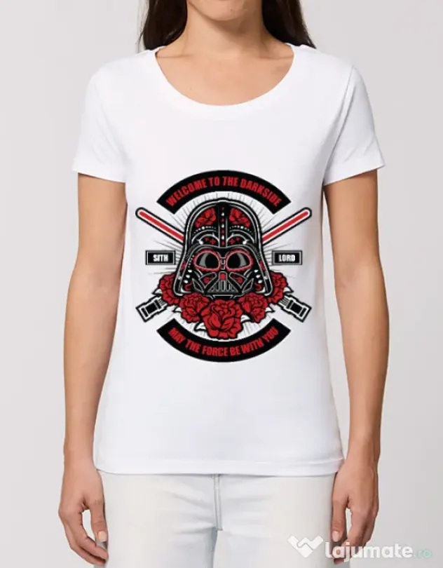 Tricou STANLEY STELLA dama Darth Vader Sugar Skull Alb