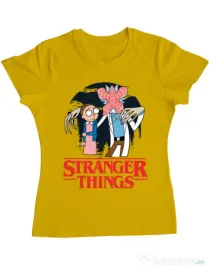 Tricou ADLER dama Stranger Ricks Galben