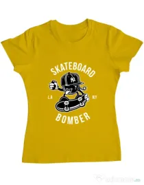 Tricou ADLER dama Skateboard Bomber Galben