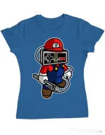 Tricou ADLER dama Player head Albastru azuriu