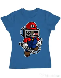 Tricou ADLER dama Player head Albastru azuriu