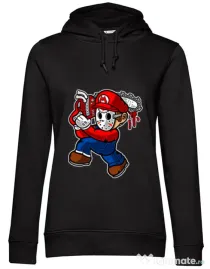 Hoodie dama cu gluga Mario Massacre Negru