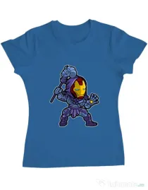 Tricou ADLER dama Iron Skeletor Albastru azuriu