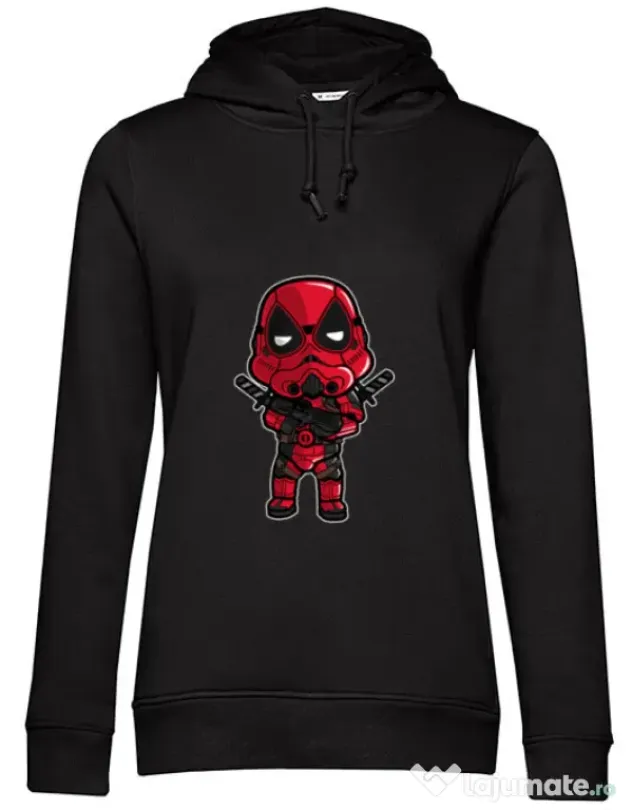Hoodie dama cu gluga Deadtrooper Negru