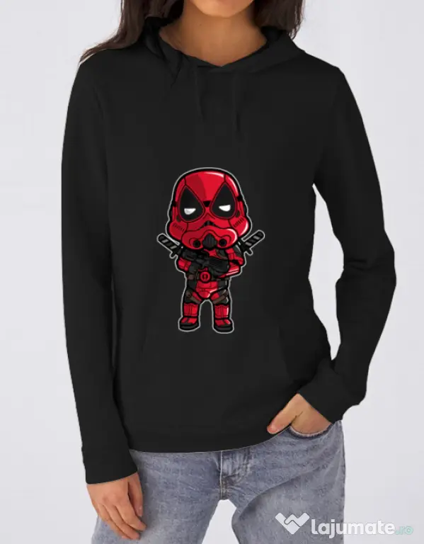 Hoodie dama cu gluga Deadtrooper Negru