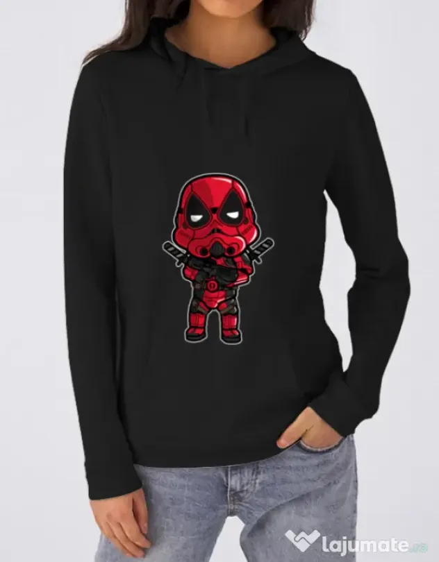 Hoodie dama cu gluga Deadtrooper Negru