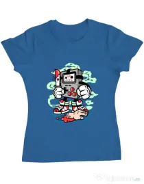 Tricou ADLER dama Gamers Killer Albastru azuriu