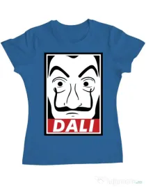 Tricou ADLER dama Dali mask Albastru azuriu