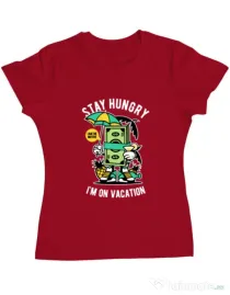 Tricou ADLER dama Stay Hungry Rosu