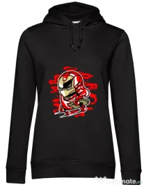 Hoodie dama cu gluga Iron Skate Negru