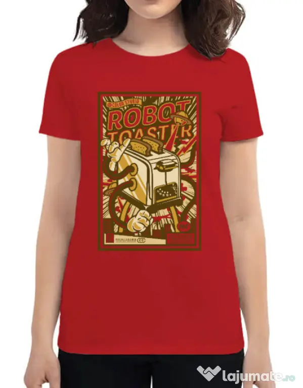 Tricou ADLER dama Robot Toaster Rosu