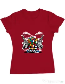 Tricou ADLER dama Rubix Killer Rosu