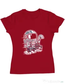 Tricou ADLER dama Space Racer Rosu
