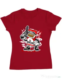 Tricou ADLER dama Cigarette Killer Rosu