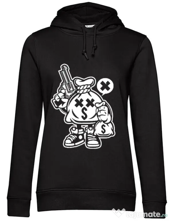 Hoodie dama cu gluga Money Takers Negru