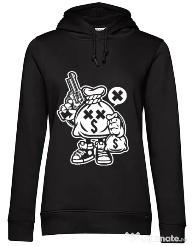 Hoodie dama cu gluga Money Takers Negru