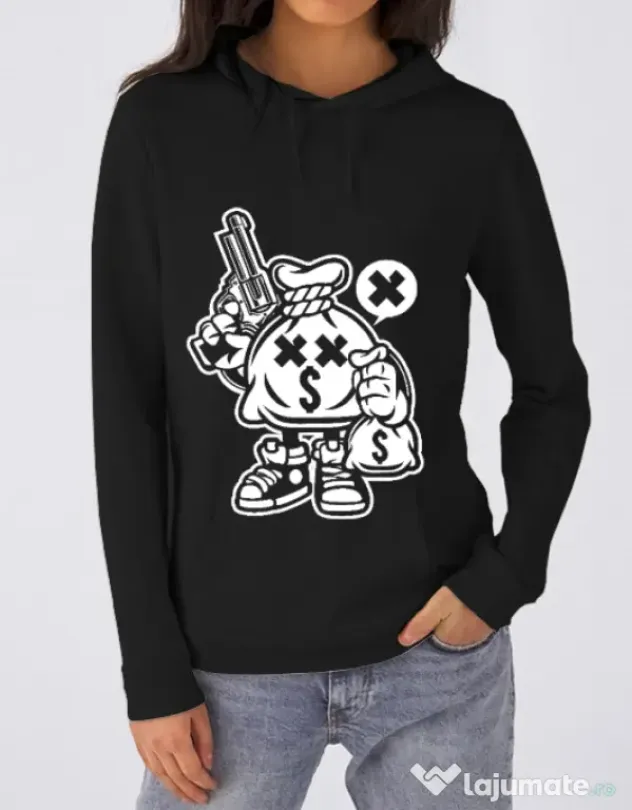 Hoodie dama cu gluga Money Takers Negru