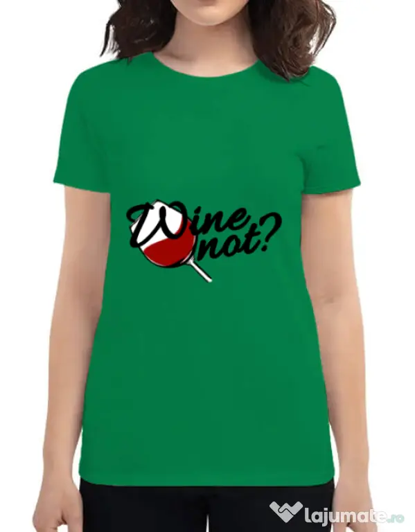 Tricou ADLER dama Wine not Verde mediu