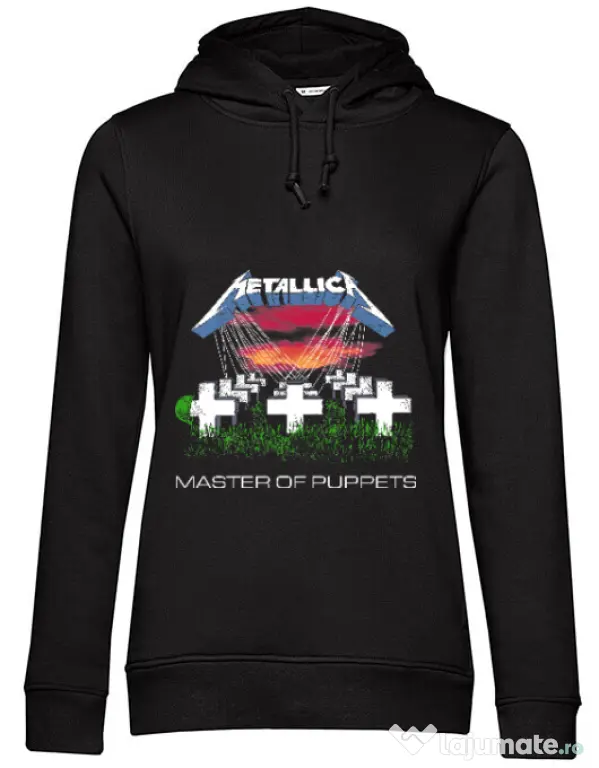 Hoodie dama cu gluga Master of puppets Negru