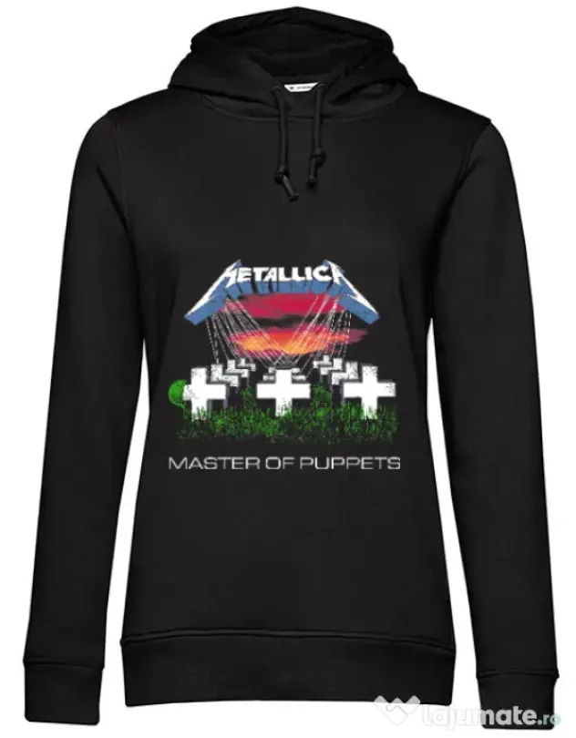 Hoodie dama cu gluga Master of puppets Negru