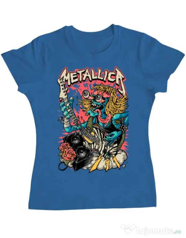 Tricou ADLER dama Heavy Guitar Albastru azuriu
