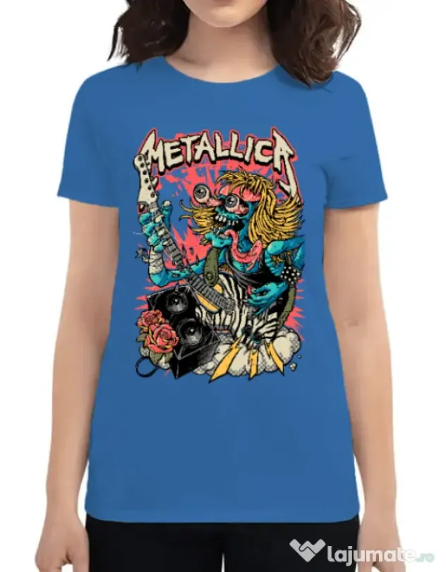Tricou ADLER dama Heavy Guitar Albastru azuriu