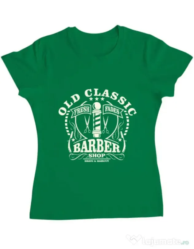 Tricou ADLER dama Old Classic Barber Verde mediu