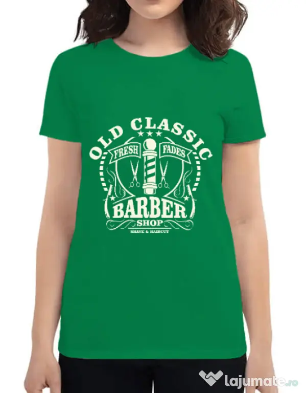 Tricou ADLER dama Old Classic Barber Verde mediu