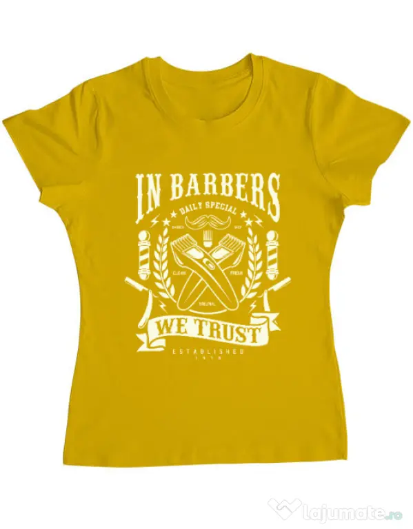 Tricou ADLER dama In Barbers We Trust Galben