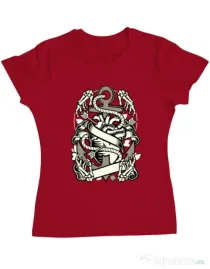 Tricou ADLER dama Heart and Anchor Rosu
