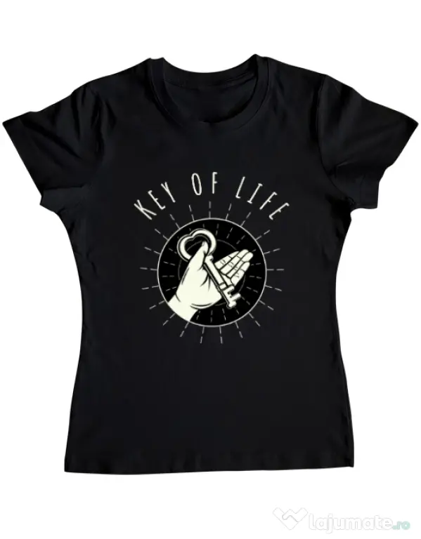 Tricou ADLER dama Key Of Life Negru