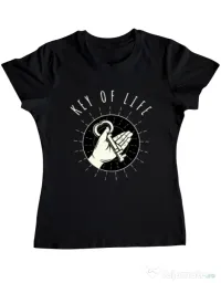 Tricou ADLER dama Key Of Life Negru