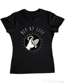 Tricou ADLER dama Key Of Life Negru