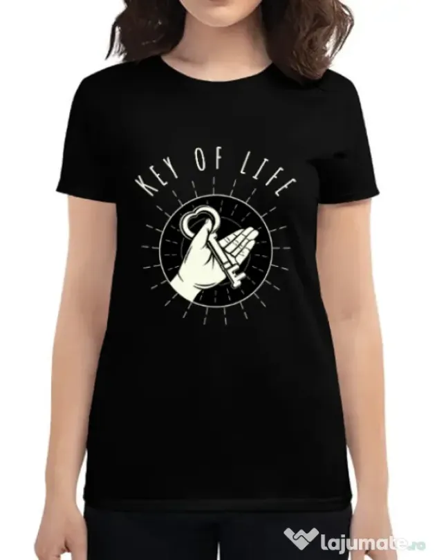 Tricou ADLER dama Key Of Life Negru