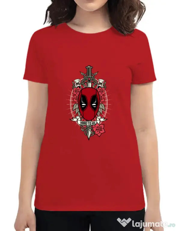 Tricou ADLER dama Hard To Kill Rosu