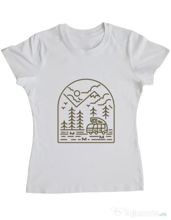 Tricou ADLER dama Into the Mountain Alb