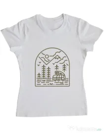 Tricou ADLER dama Into the Mountain Alb
