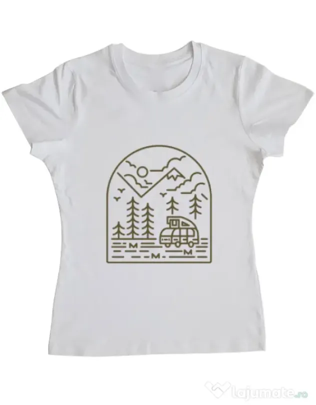 Tricou ADLER dama Into the Mountain Alb