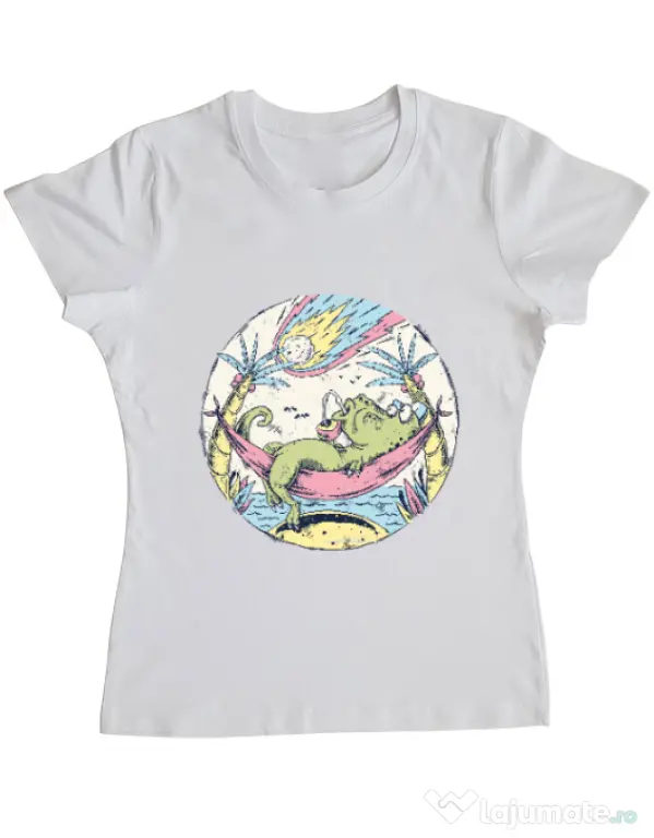 Tricou ADLER dama Asteroid Day Alb