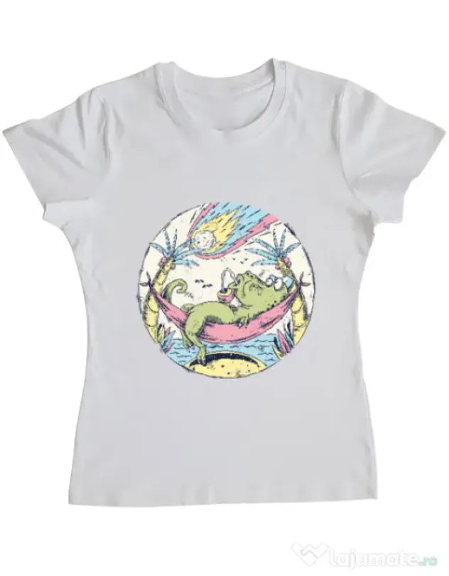 Tricou ADLER dama Asteroid Day Alb