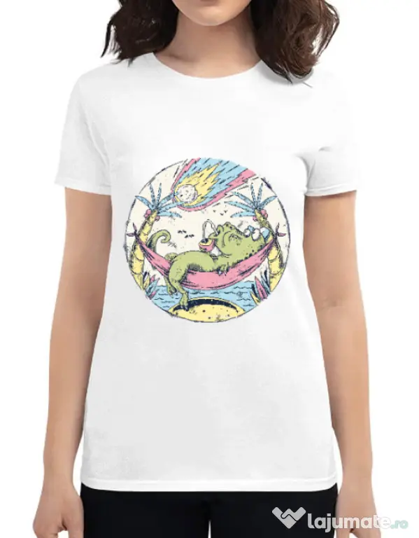 Tricou ADLER dama Asteroid Day Alb