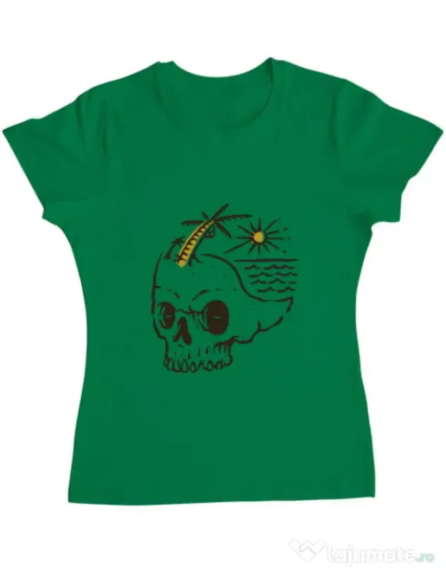 Tricou ADLER dama Skull Island Verde mediu