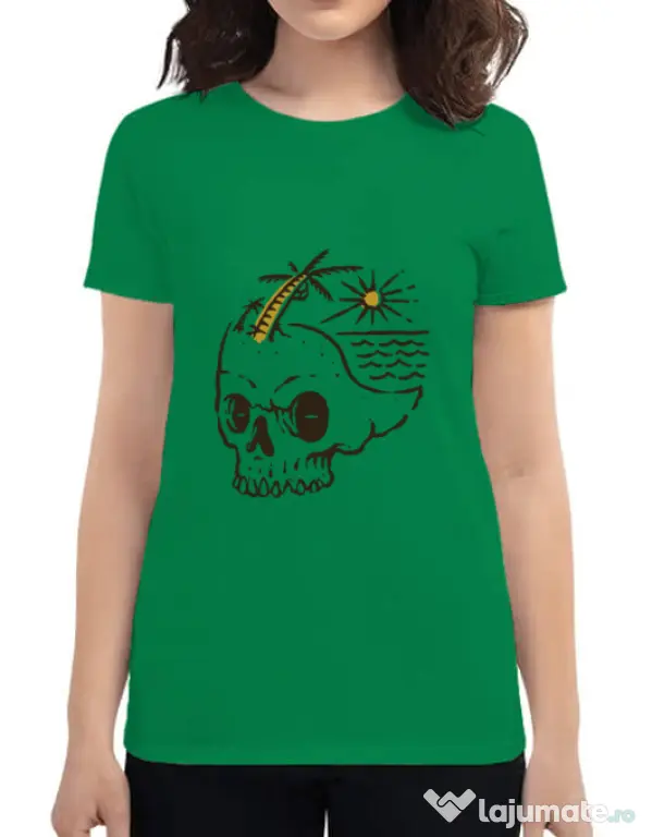 Tricou ADLER dama Skull Island Verde mediu