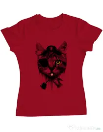 Tricou ADLER dama Piratecat Rosu
